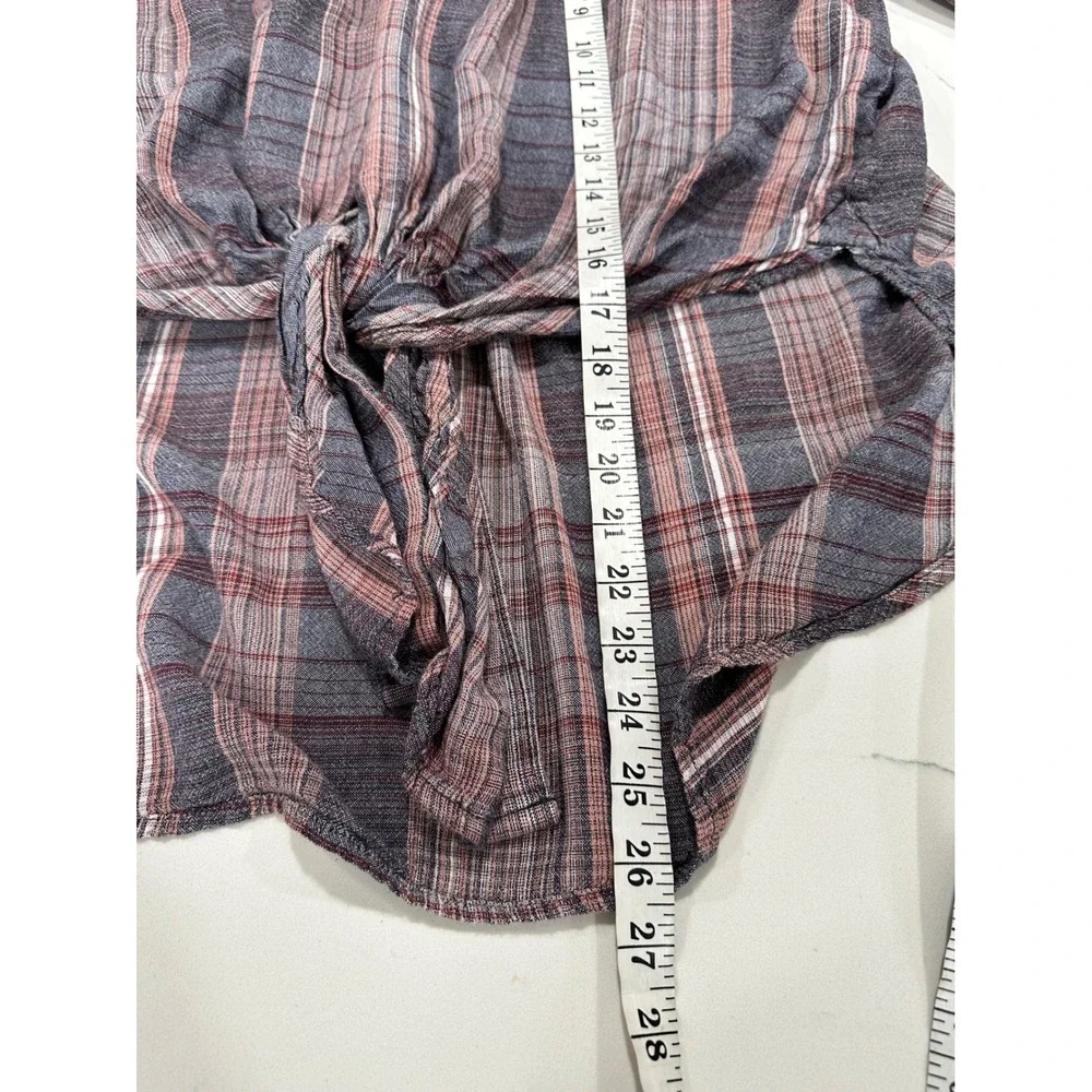 BDG Urban Outfitters Womens Medium Plaid Tie Front Button Down Shirt - Picture 6 of 6